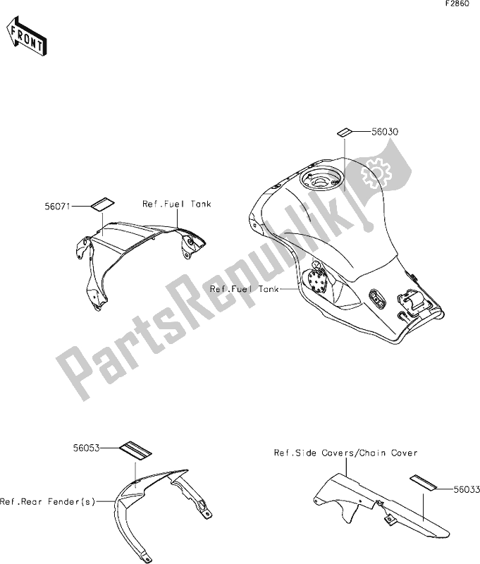 All parts for the 60 Labels of the Kawasaki ZX 1002 Ninja ZX-10 RR 1000 2019