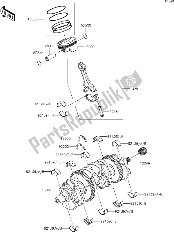 All parts for the 7 Crankshaft/piston(s) of the Kawasaki ZX 1002 Ninja ZX-10 RR 1000 2019