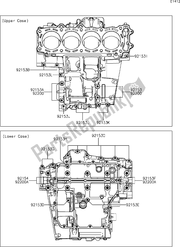 All parts for the 14 Crankcase Bolt Pattern of the Kawasaki ZX 1400 Ninja ZX-14 R 2021