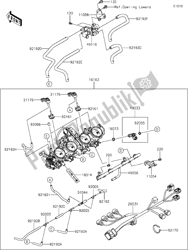 All parts for the 17 Throttle of the Kawasaki ZX 1400 Ninja ZX-14 R 2021
