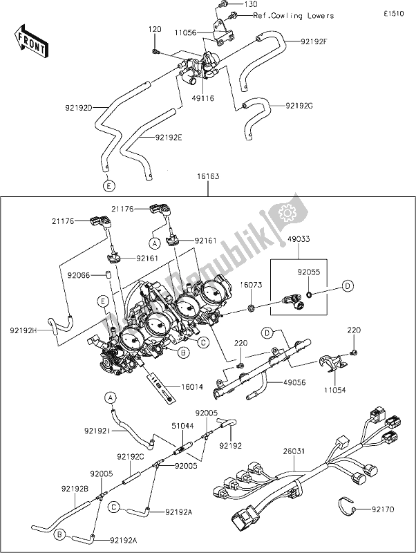 All parts for the 17 Throttle of the Kawasaki ZX 1400 Ninja ZX-14 R 2021