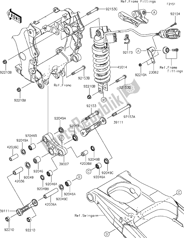 Tutte le parti per il 32 Suspension/shock Absorber del Kawasaki ZX 1400 Ninja ZX-14 R 2021