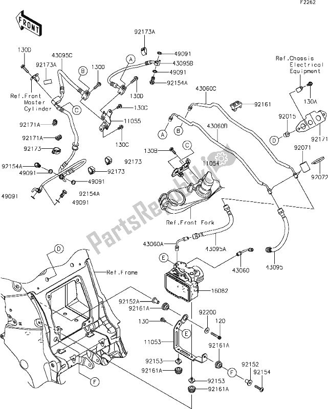 Todas las partes para 41 Brake Piping de Kawasaki ZX 1400 Ninja ZX-14 R 2021