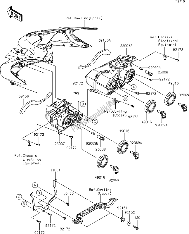 All parts for the 54 Headlight(s) of the Kawasaki ZX 1400 Ninja ZX-14 R 2021