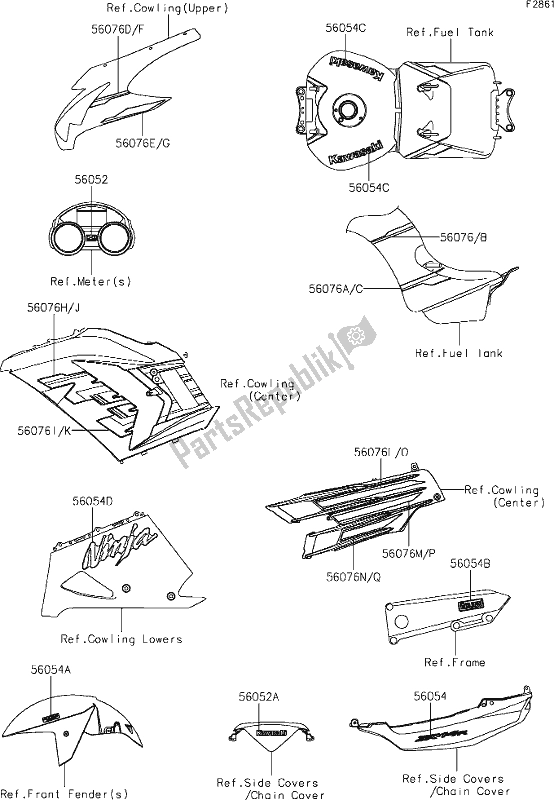 Todas las partes para 61 Decals de Kawasaki ZX 1400 Ninja ZX-14 R 2021