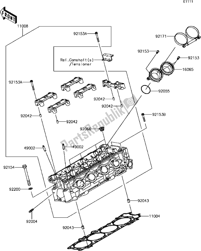 Wszystkie części do B-3 Cylinder Head Kawasaki ZX 1400 Ninja ZX-14R ABS 2017