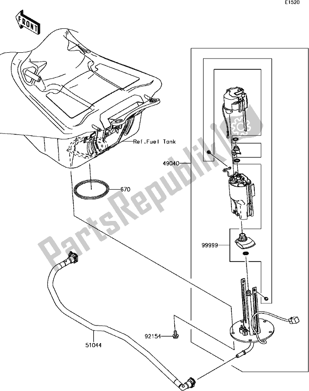 All parts for the C-10fuel Pump of the Kawasaki ZX 1400 Ninja ZX-14R ABS 2017