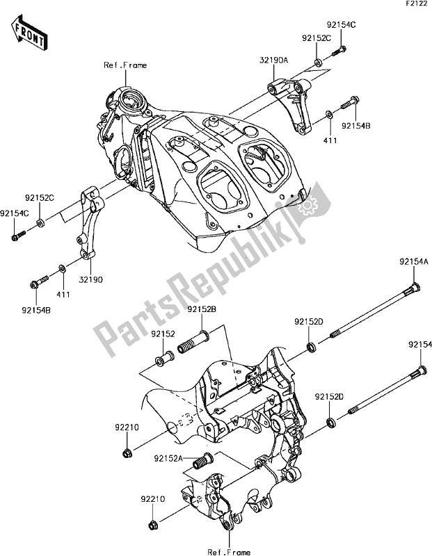 Wszystkie części do E-4 Engine Mount Kawasaki ZX 1400 Ninja ZX-14R ABS 2017