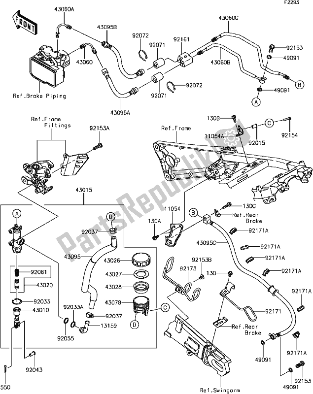 Wszystkie części do F-10rear Master Cylinder(2/2) Kawasaki ZX 1400 Ninja ZX-14R ABS 2017