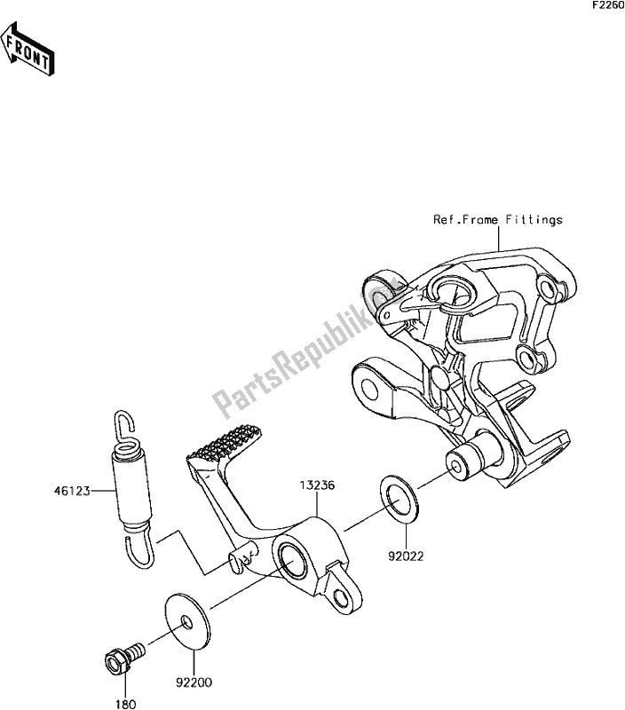 Wszystkie części do F-5 Brake Pedal Kawasaki ZX 1400 Ninja ZX-14R ABS 2017