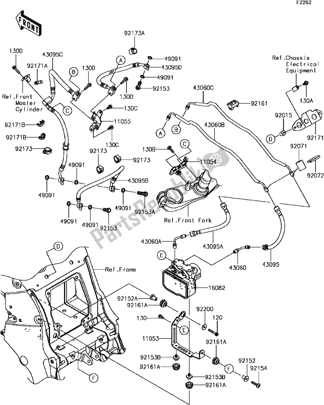 Wszystkie części do F-6 Brake Piping Kawasaki ZX 1400 Ninja ZX-14R ABS 2017