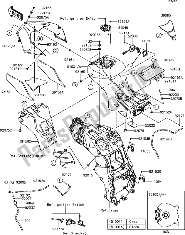 Wszystkie części do G-3 Fuel Tank(1/2) Kawasaki ZX 1400 Ninja ZX-14R ABS 2017