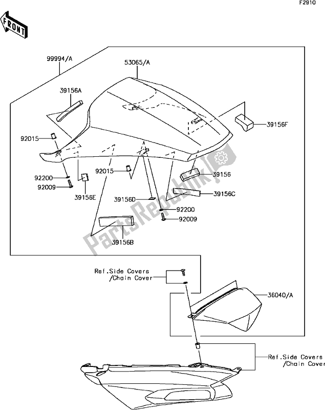 Wszystkie części do H-10accessory(single Seat Cover) Kawasaki ZX 1400 Ninja ZX-14R ABS 2017