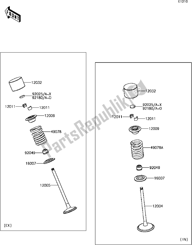 All parts for the B-7 Valve(s)(1/2) of the Kawasaki ZX 1400 Ninja ZX-14R ABS Brembo Ohlins 2017