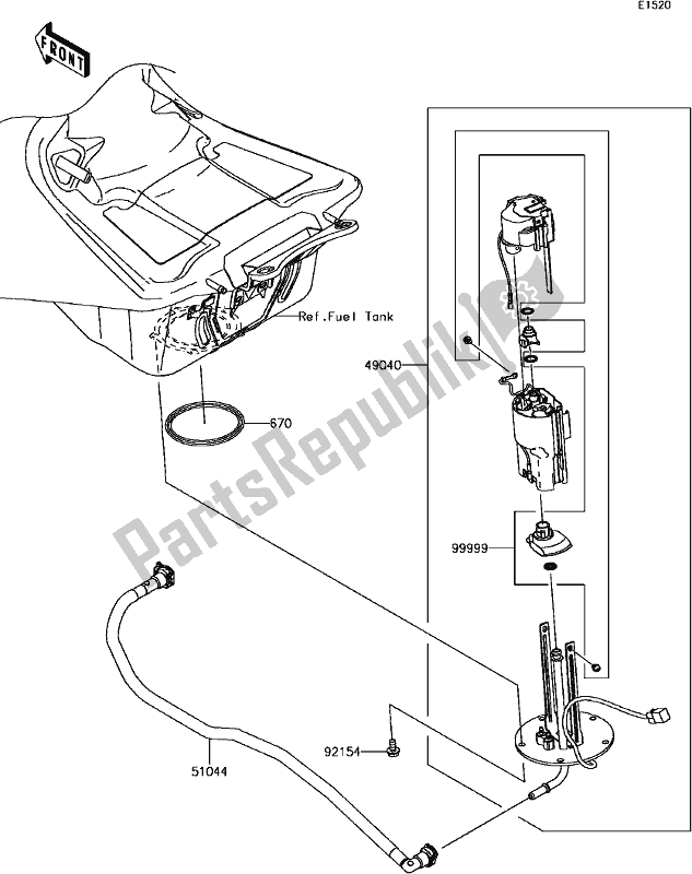 Alle onderdelen voor de C-10fuel Pump van de Kawasaki ZX 1400 Ninja ZX-14R ABS Brembo Ohlins 2017