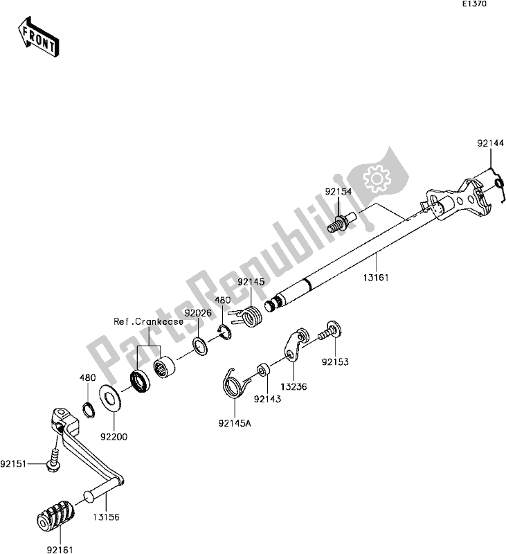 Tutte le parti per il C-3 Gear Change Mechanism del Kawasaki ZX 1400 Ninja ZX-14R ABS Brembo Ohlins 2017