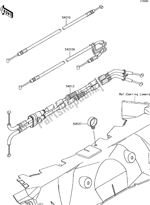 Alle onderdelen voor de G-7 Cables van de Kawasaki ZX 1400 Ninja ZX-14R ABS Brembo Ohlins 2017