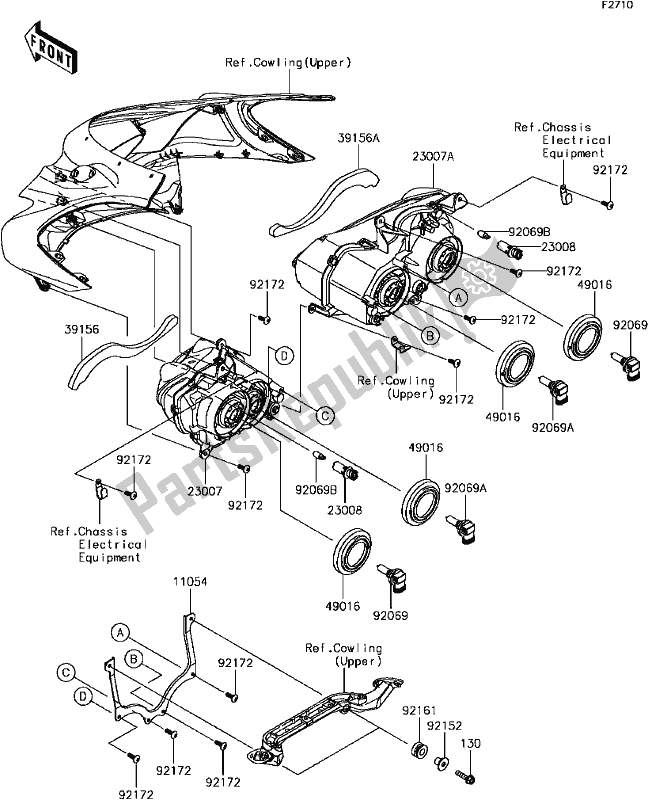 Tutte le parti per il G-9 Headlight(s) del Kawasaki ZX 1400 Ninja ZX-14R ABS Brembo Ohlins 2017