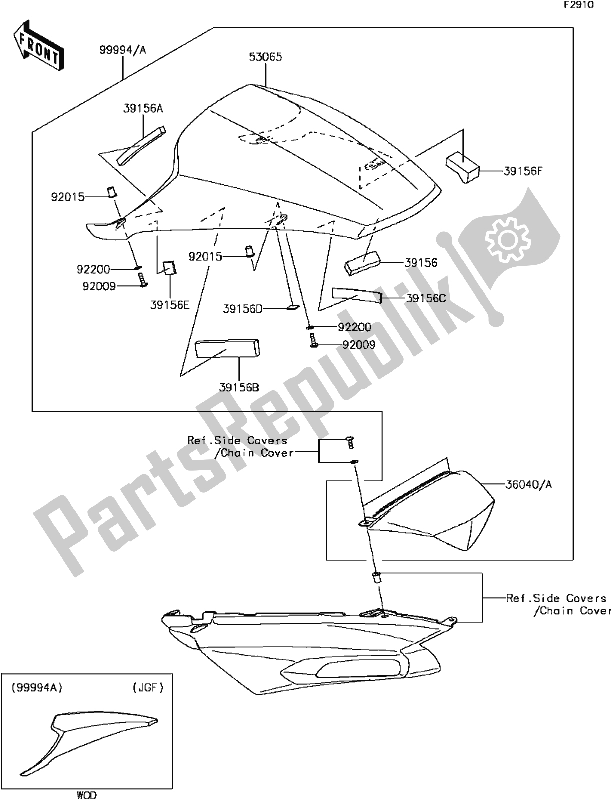 Tutte le parti per il H-11accessory(single Seat Cover) del Kawasaki ZX 1400 Ninja ZX-14R ABS Brembo Ohlins 2017