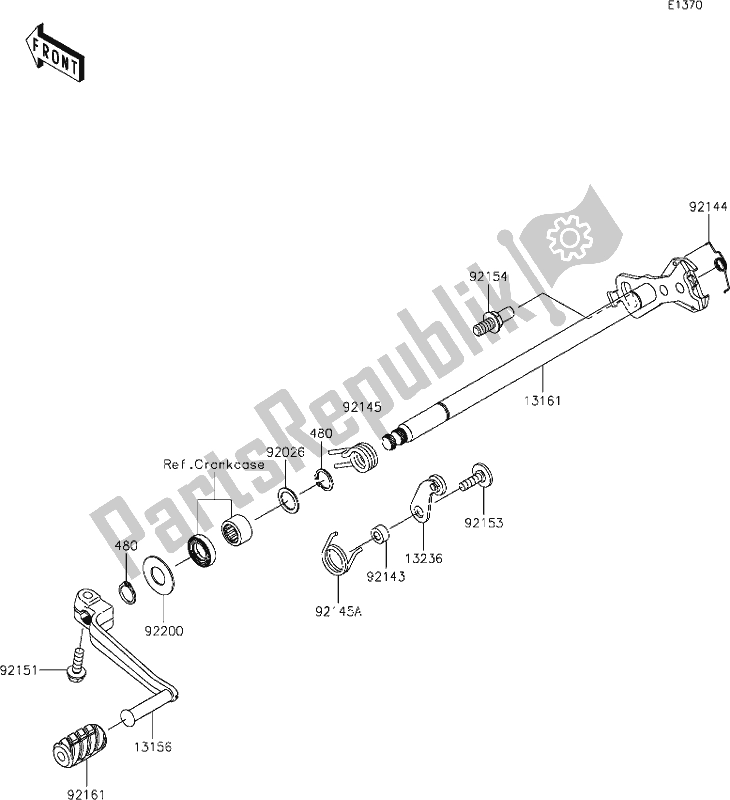 Toutes les pièces pour le 12 Gear Change Mechanism du Kawasaki ZX 1400 Ninja ZX-14R ABS Brembo Ohlins 2018