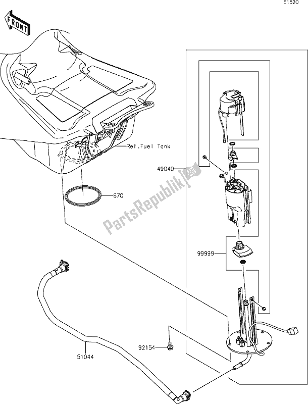 Toutes les pièces pour le 18 Fuel Pump du Kawasaki ZX 1400 Ninja ZX-14R ABS Brembo Ohlins 2018