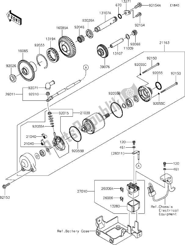 Todas las partes para 23 Starter Motor de Kawasaki ZX 1400 Ninja ZX-14R ABS Brembo Ohlins 2018