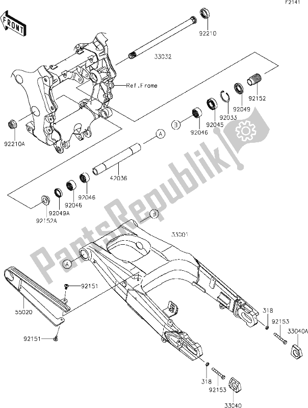 Todas las partes para 31 Swingarm de Kawasaki ZX 1400 Ninja ZX-14R ABS Brembo Ohlins 2018