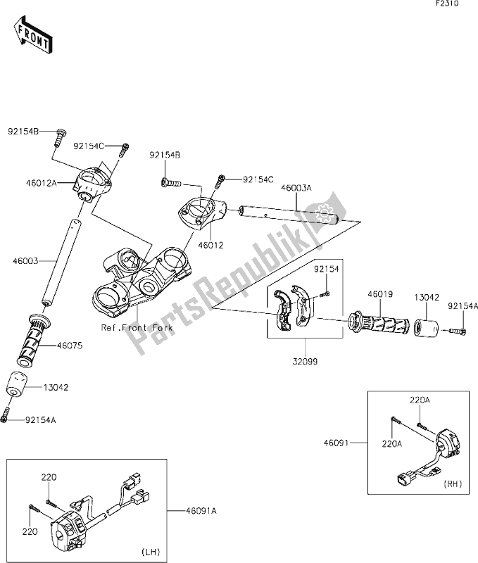 Wszystkie części do 46 Handlebar Kawasaki ZX 1400 Ninja ZX-14R ABS Brembo Ohlins 2018