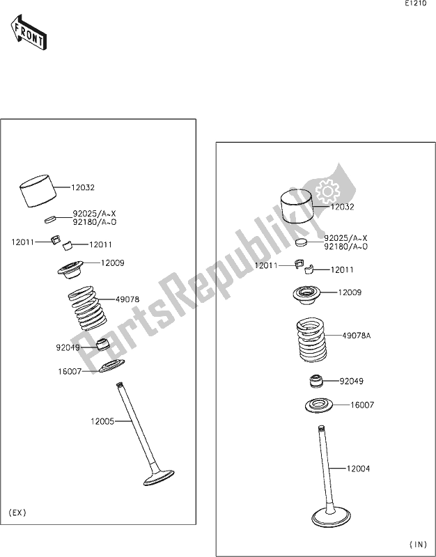 All parts for the 5-1 Valve(s) of the Kawasaki ZX 1400 Ninja ZX-14R ABS Brembo Ohlins 2018