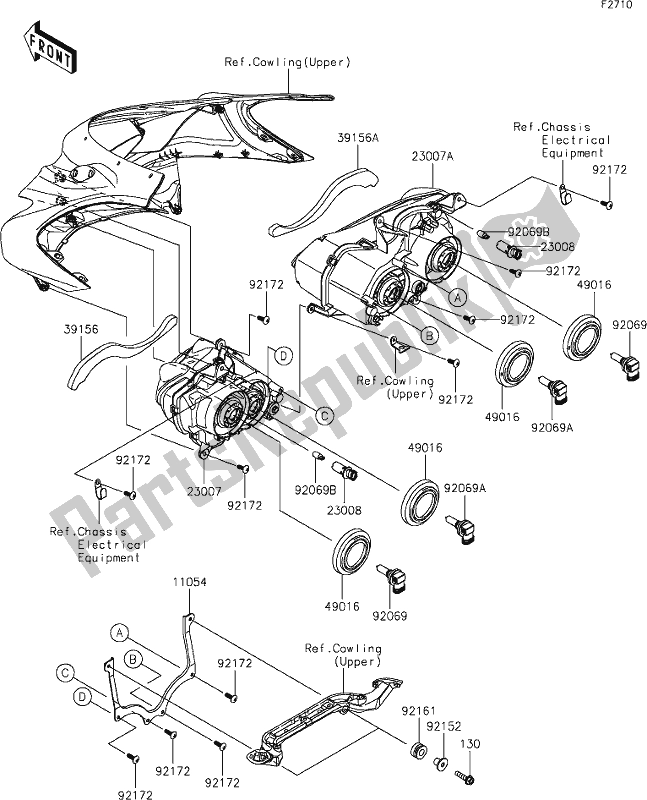 Tutte le parti per il 55 Headlight(s) del Kawasaki ZX 1400 Ninja ZX-14R ABS Brembo Ohlins 2018