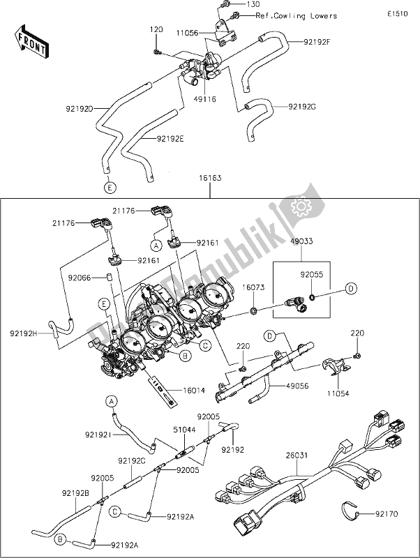 Alle onderdelen voor de 17 Throttle van de Kawasaki ZX 1400 Ninja ZX-14R ABS Brembo Ohlins 2019