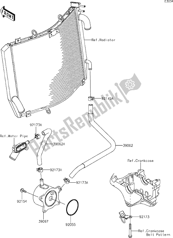 Alle onderdelen voor de 25 Oil Cooler van de Kawasaki ZX 1400 Ninja ZX-14R ABS Brembo Ohlins 2019