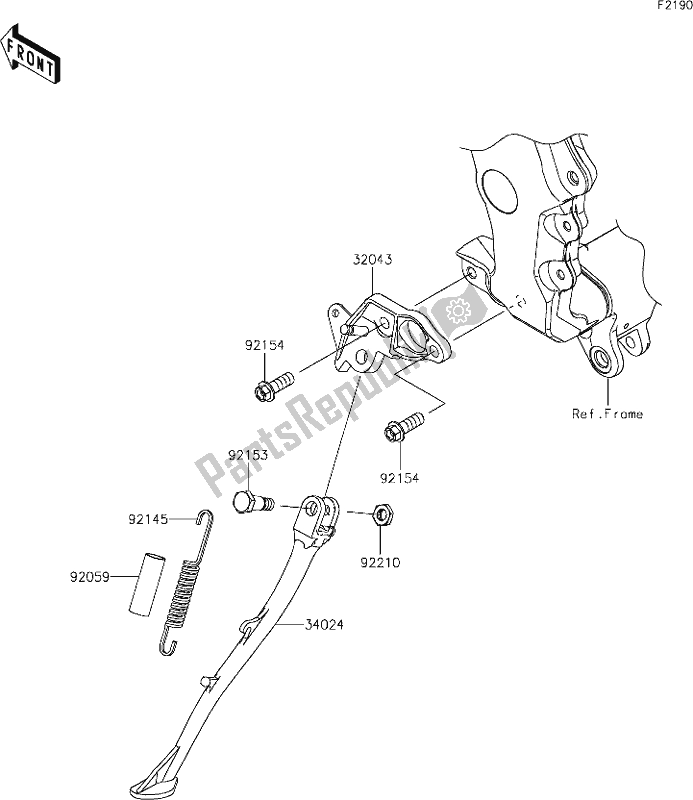 All parts for the 36 Stand(s) of the Kawasaki ZX 1400 Ninja ZX-14R ABS Brembo Ohlins 2019