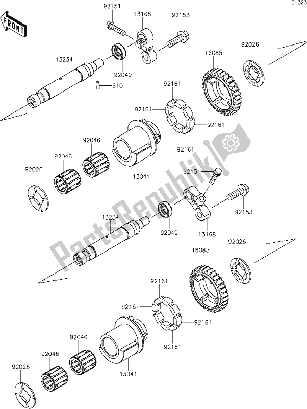 All parts for the 8 Balancer of the Kawasaki ZX 1400 Ninja ZX-14R ABS Brembo Ohlins 2019