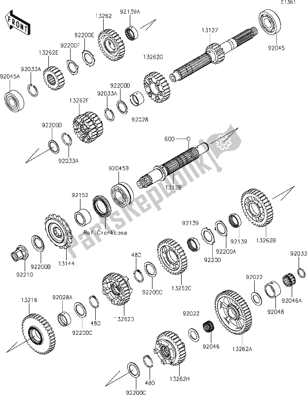 All parts for the 10 Transmission of the Kawasaki ZX 1400 Ninja ZX-14R ABS Brembo Ohlins 2020