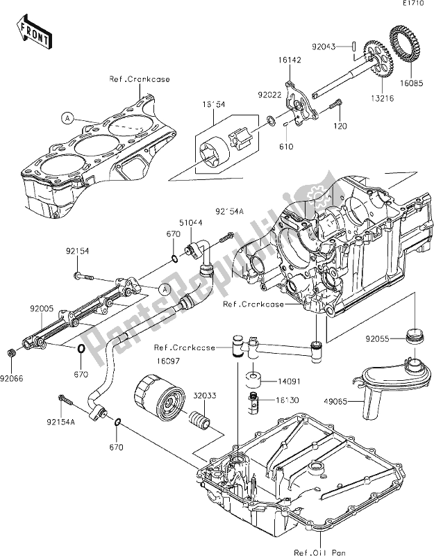 All parts for the 20 Oil Pump of the Kawasaki ZX 1400 Ninja ZX-14R ABS Brembo Ohlins 2020