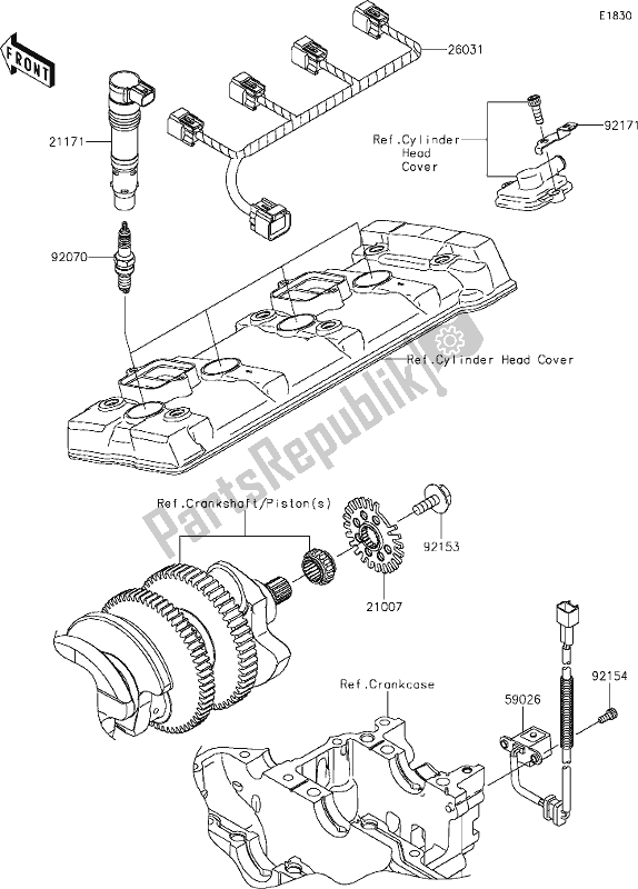 All parts for the 22 Ignition System of the Kawasaki ZX 1400 Ninja ZX-14R ABS Brembo Ohlins 2020