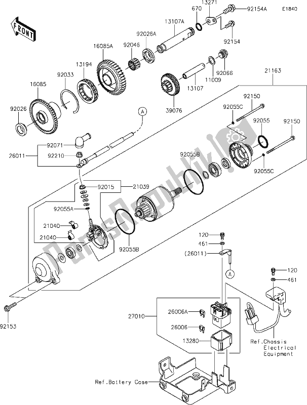 All parts for the 23 Starter Motor of the Kawasaki ZX 1400 Ninja ZX-14R ABS Brembo Ohlins 2020