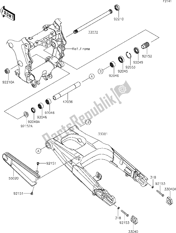 All parts for the 31 Swingarm of the Kawasaki ZX 1400 Ninja ZX-14R ABS Brembo Ohlins 2020