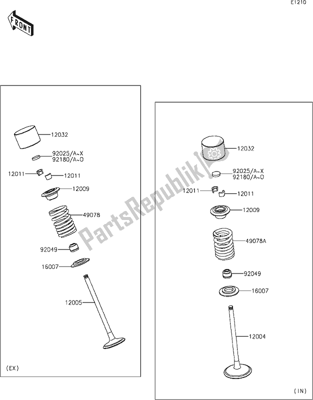 All parts for the 5-1 Valve(s) of the Kawasaki ZX 1400 Ninja ZX-14R ABS Brembo Ohlins 2020