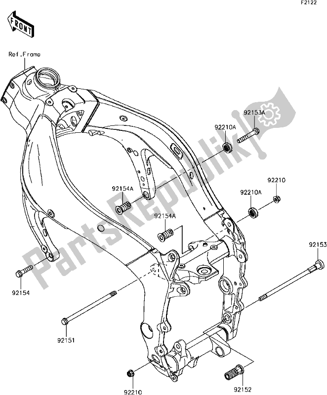 Tutte le parti per il E-4 Engine Mount del Kawasaki ZX 600 Ninja ZX-6 R 2017