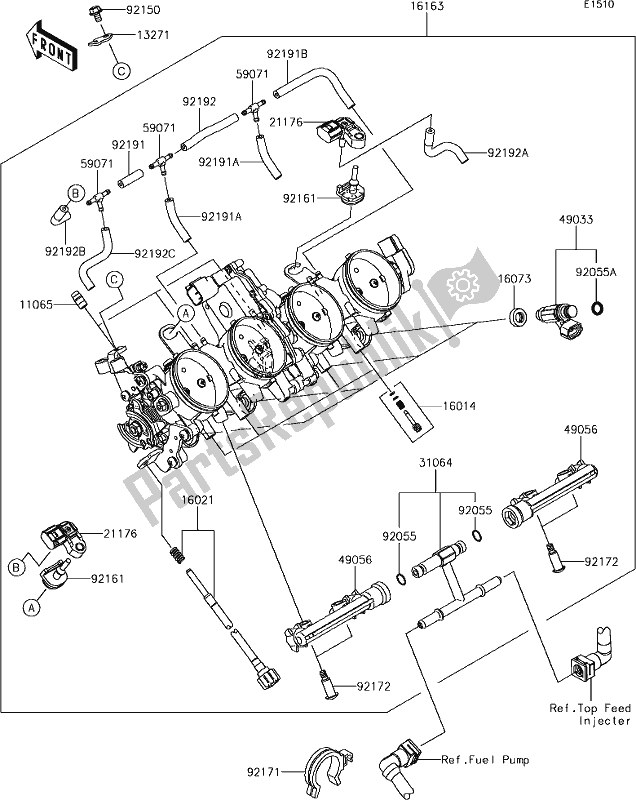 All parts for the 17 Throttle of the Kawasaki ZX 600 Ninja ZX-6 R 2018