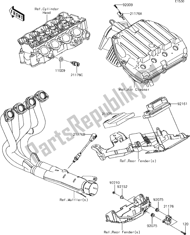 All parts for the 20 Fuel Injection of the Kawasaki ZX 600 Ninja ZX-6 R 2018