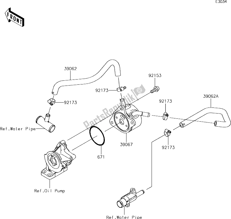 All parts for the 26 Oil Cooler of the Kawasaki ZX 600 Ninja ZX-6 R 2018