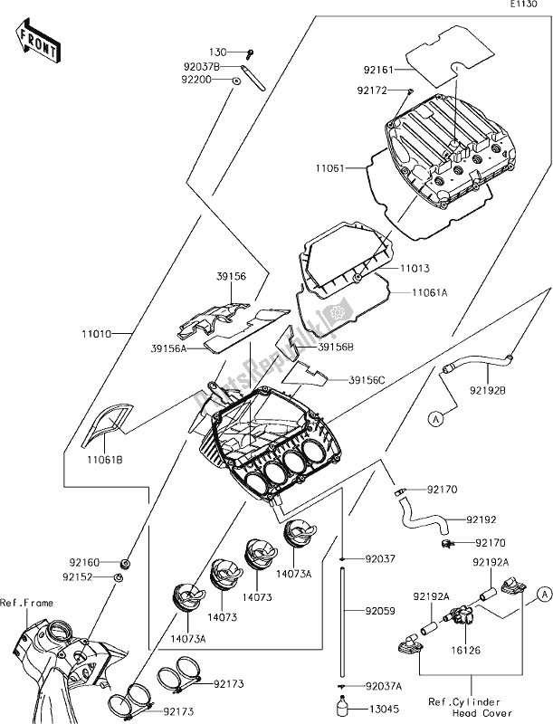 All parts for the 3 Air Cleaner of the Kawasaki ZX 600 Ninja ZX-6 R 2018