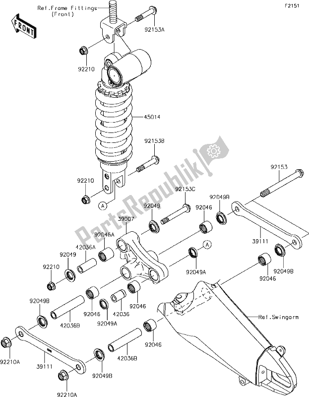 All parts for the 33 Suspension/shock Absorber of the Kawasaki ZX 600 Ninja ZX-6 R 2018