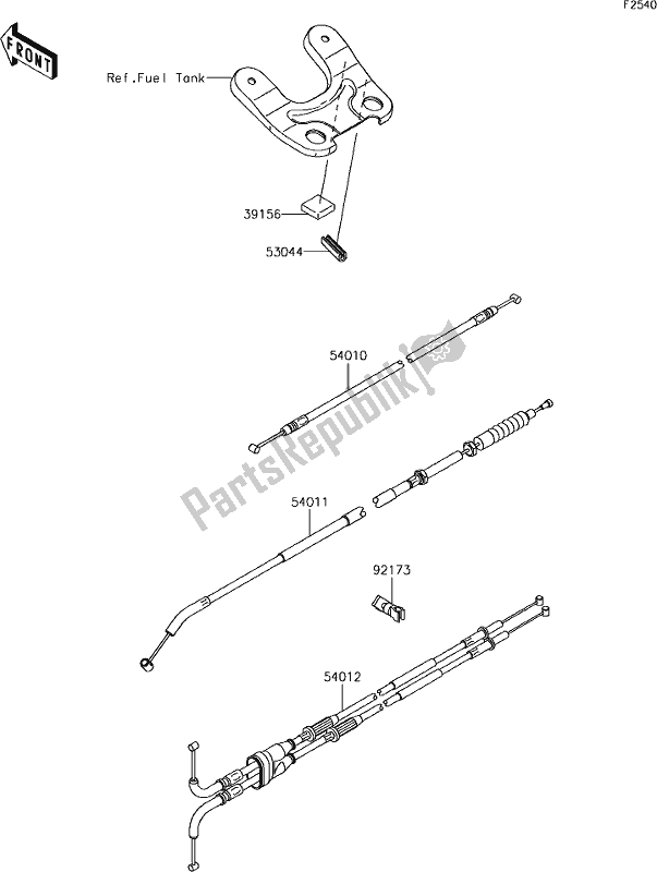 All parts for the 52 Cables of the Kawasaki ZX 600 Ninja ZX-6 R 2018