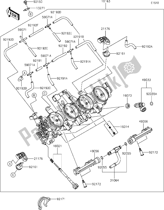 Tutte le parti per il 17 Throttle del Kawasaki ZX 636 Ninja ZX-6 R 2019