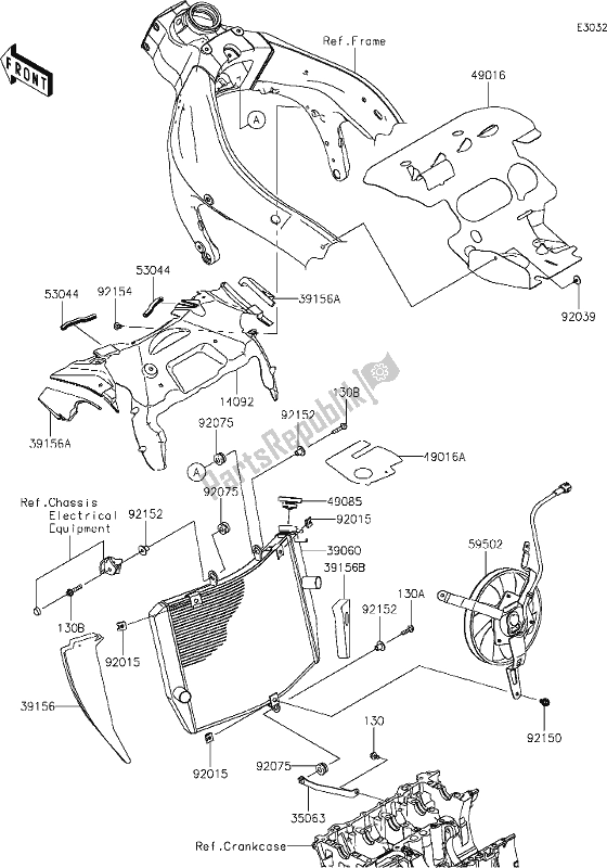 All parts for the 25 Radiator of the Kawasaki ZX 636 Ninja ZX-6 R 2019