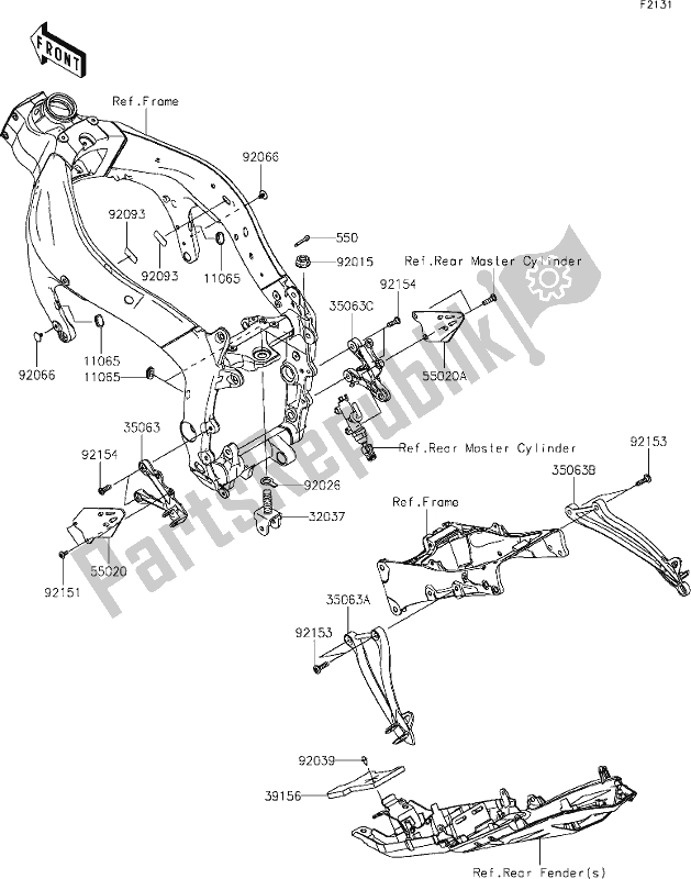 All parts for the 30 Frame Fittings of the Kawasaki ZX 636 Ninja ZX-6 R 2019